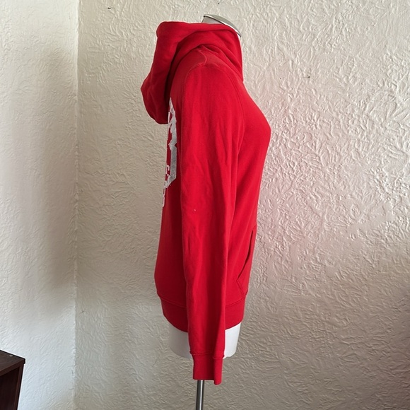 Victoria’s Secret Pink University Madison Wisconsin Red Hoodie Sweatshirt Badger - Picture 3 of 8